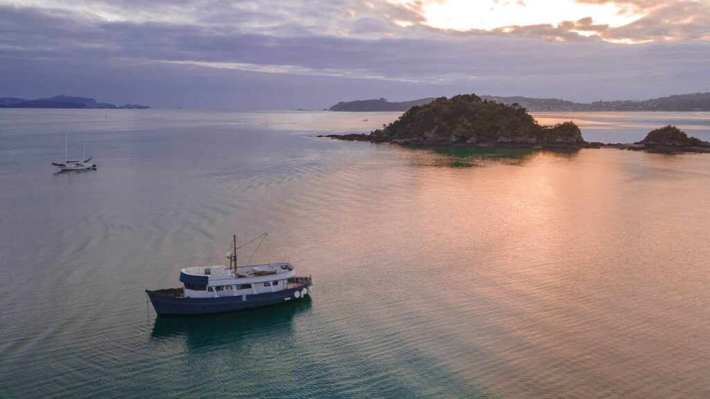 Bay of islands with boat