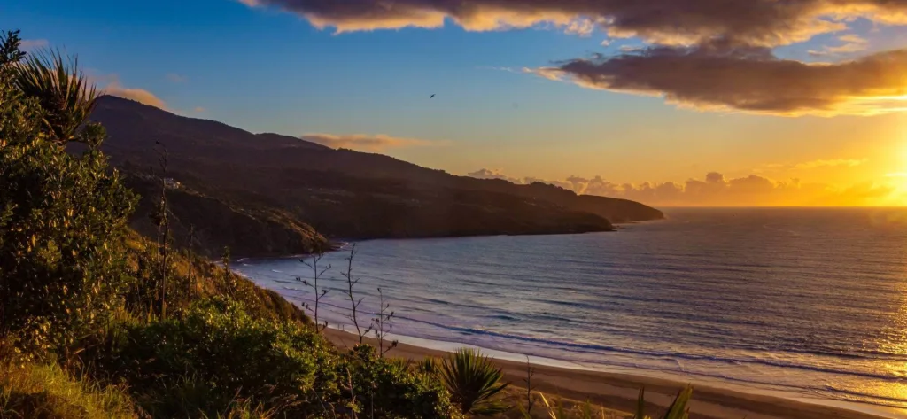 View of Raglan from the dunes