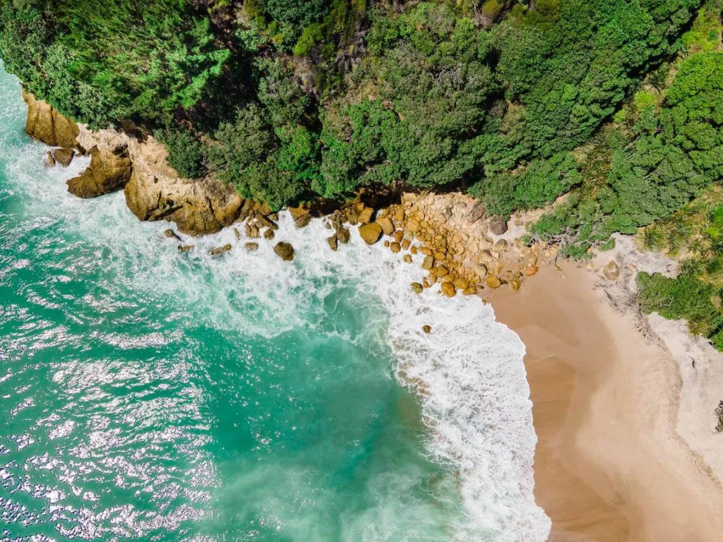 Drone shot of waihi beach