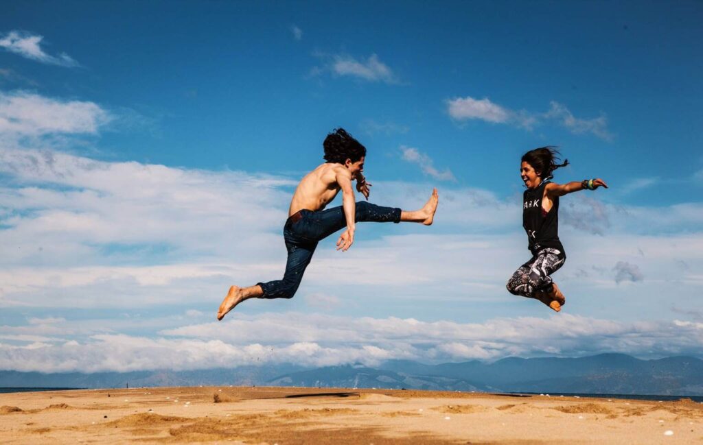 people jumping in the air